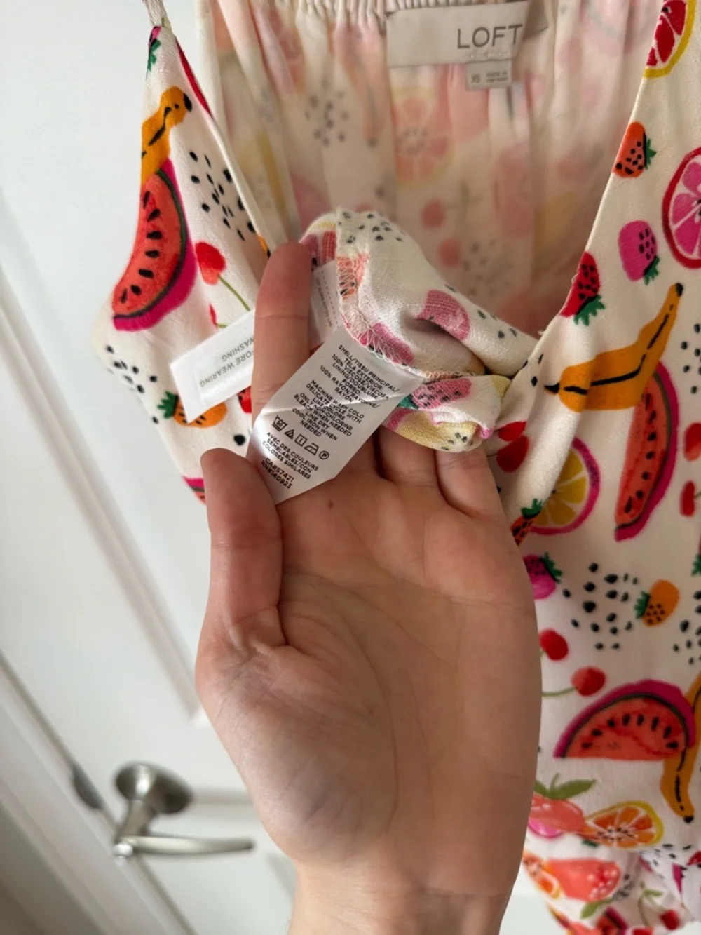 LOFT White Fruit Salad Sleeveless Romper - Picture 7 of 7